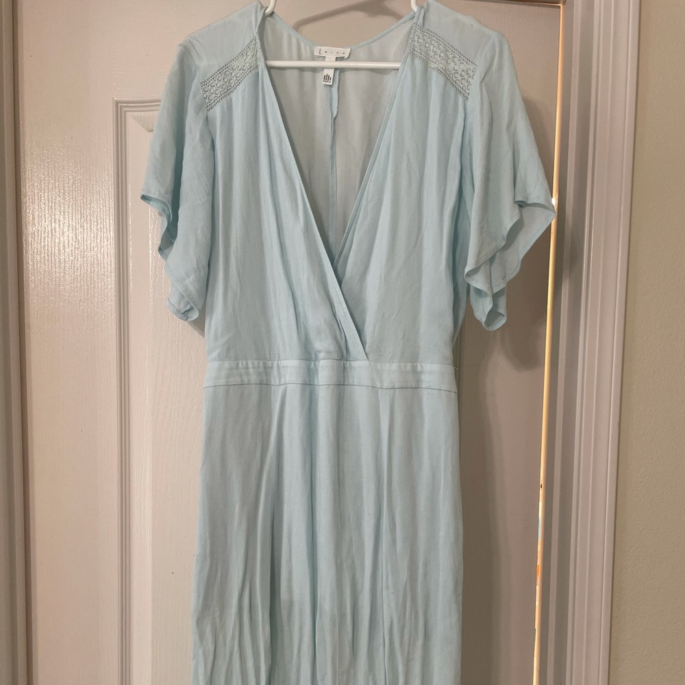 Leith Light Blue Midi Dress